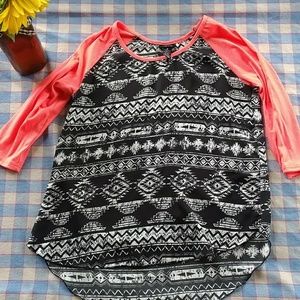 3/4 Sleeve Rue21 Tribal Print Top